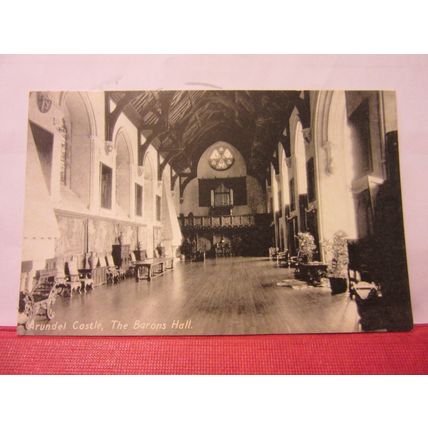 the BARON'S HALL, ARUNDEL CASTLE, SUSSEX. unused vintage postcard printed =