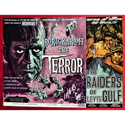 TERROR, The / Raider of Layte Gulf (1963) vintage UK Pressbook **Boris Karloff**