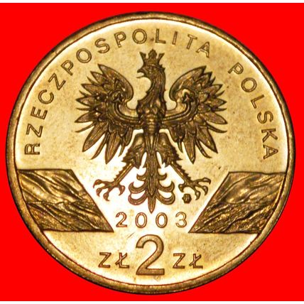 Ⰶ EEL RARE: POLAND★2 ZLOTY 2003 NORDIC GOLD UNC MINT LUSTRE★LOW START★NO RESERVE