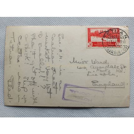 Tetuan, Morocco Postcard Sent To Miss WARD, Avondale St, Monks Rd Lincoln 1935