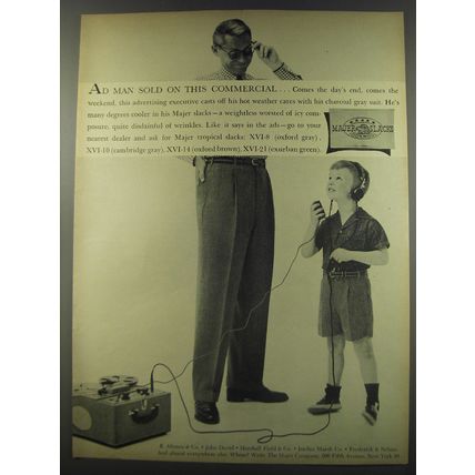 1956 Majer Slacks Ad - Ad man sold on this commercial