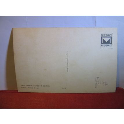 1927 1000 h.p. 'SUNBEAM' British veteran car unused postcard #