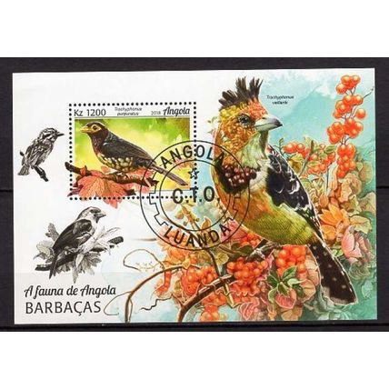 Angola 2018 LES OISEAUX BLOC OBLITERE ( USED )