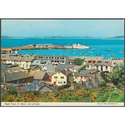 Hugh Town, St Mary's, Isles of Scilly, c.1970s - John Hinde Postcard