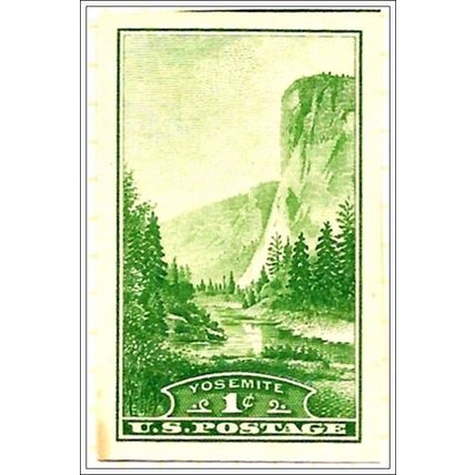USA # 751a - 1934 1c Yosemite, imperf single Mint V1 2