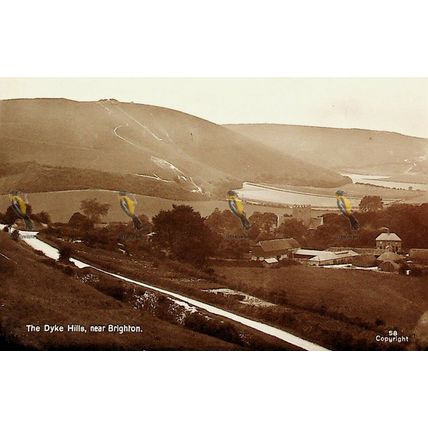 Dyke Hills Near Brighton, Sussex, 58 RP , Postcard, 1924