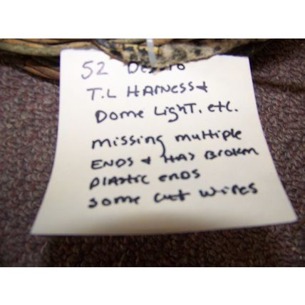 1952 DESOTO TAILLIGHT / COURTESY DOME LIGHT WIRING HARNESS OEM FIREDOME