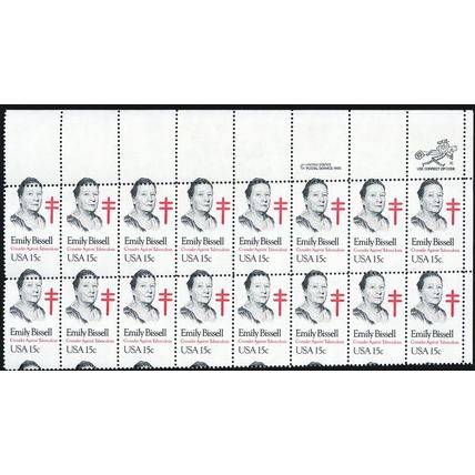 1823, Mint NH 15¢ Misperfed Error Zip Block of 16 Stamps * Stuart Katz