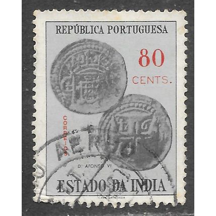 PORTUGAL PORTUGUESE INDIA 1959 COINS 80c USED fault