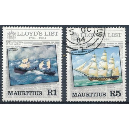 250th Anniv of Lloyd's List - Mauritius 1984 - NM NH & F H - SG 683/4
