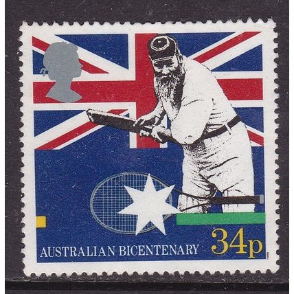 GB 1988 Australian Bicentenary WG Grace/Halleys Comet 34p Mint no Gum SG 1398