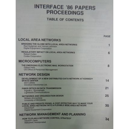 Interface '86 papers: proceedings, March 24-27, 1986, Georgia World Congress Ctr
