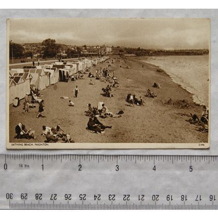 1944 postcard Bathing Beach, Paignton
