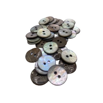 15mm Smokey Gray Shell Buttons Round 2 Hole Knitting Sewing Crafts