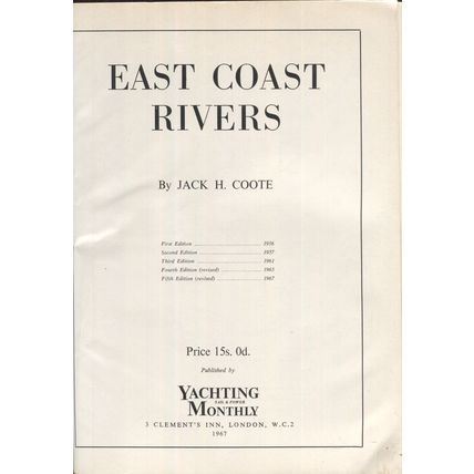 East Coast Rivers by Jack B. Coote Hardback