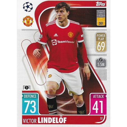 Match Attax UCL/UEL/UECL 2021-22: Manchester United, Defender - Lindelöf