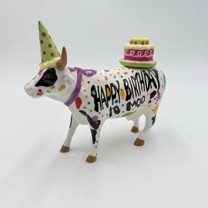 Cow Parade HAPPY BIRTHDAY TO MOO #7331 WESTLAND 2006 Cow Figurine Ceramic