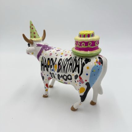 Cow Parade HAPPY BIRTHDAY TO MOO #7331 WESTLAND 2006 Cow Figurine Ceramic