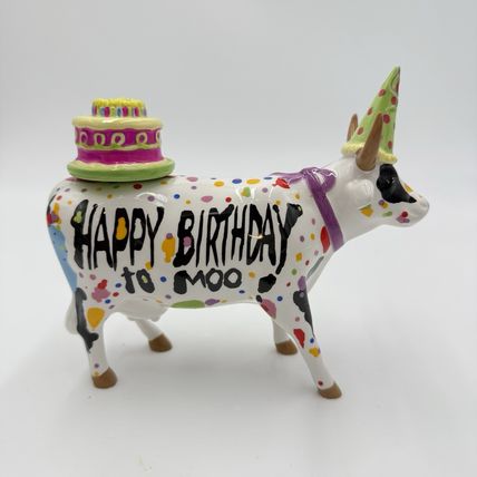 Cow Parade HAPPY BIRTHDAY TO MOO #7331 WESTLAND 2006 Cow Figurine Ceramic