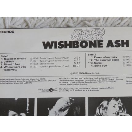 WISHBONE ASH, MASTERS OF ROCK VINYL LP.