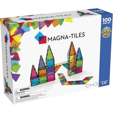 MAGNA-TILES Classic 100-Piece Magnetic Construction Set, the ORIGINAL Magnetic B