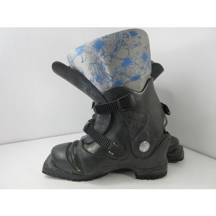 Garmont Veloce 3 Pin 75 MM Telemark Ski Boots Black Hard Shell Sz 25-26.5 Mondo