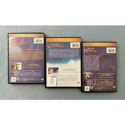 3 COLLECTIBLE CLASSICS ANIMATED DVDs BLACK BEAUTY CINDERELLA THE LITTLE MERMAID