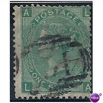 1867 SG117 1s Green Plate 4 Good Used "LA"