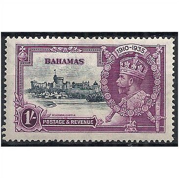 Bahamas 1935 SG144 1/- Slate & Purple Silver Jubilee Mounted Mint .. .