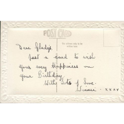 Vintage Greetings Card - Loving Birthday Thoughts & Verse