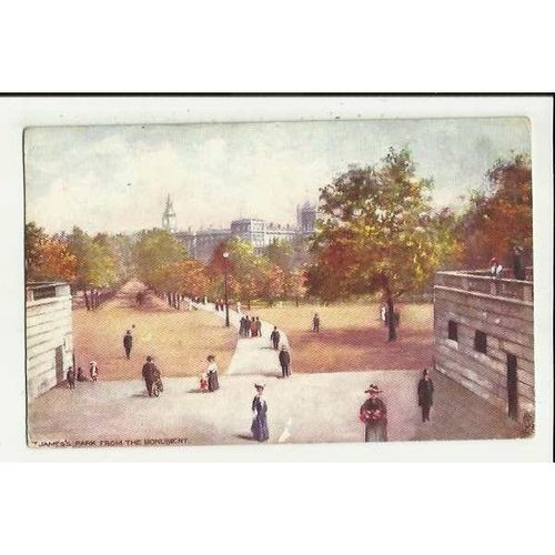7193 LONDON St James Park From The Monument Tuck Oilette Postcard