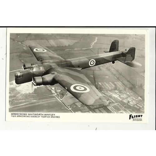 Aviation ARMSTRONG WHITWORTH WHITLEY Postcard by Flight International