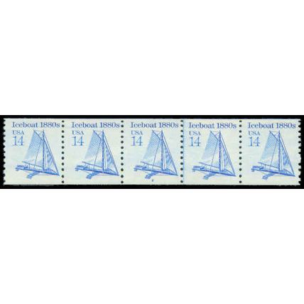 2134 14c Iceboat Fine MNH Dry Gum PNC 2/5 P0224