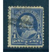 Used 264 1c Benjamin Franklin Just Clears M02750