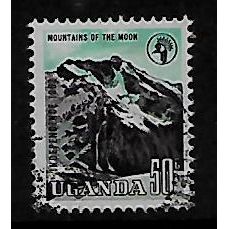 UGANDA 1962 INDEPENDENCE 50c MOUNTAINS OF THE MOON SG 104 FINE USED#