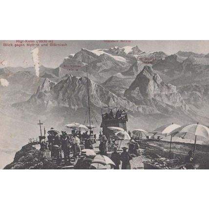 Rigi Kulm 1800m Glarnisch Antique Switzerland Swiss Postcard