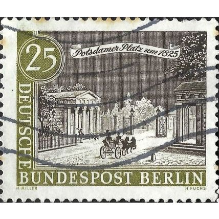BERLIN, Potsdamer Platz, 1825, olive 1963, 25pf