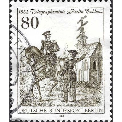 BERLIN, State Telegraph 1833-1983 , black & white 1983, 80pf