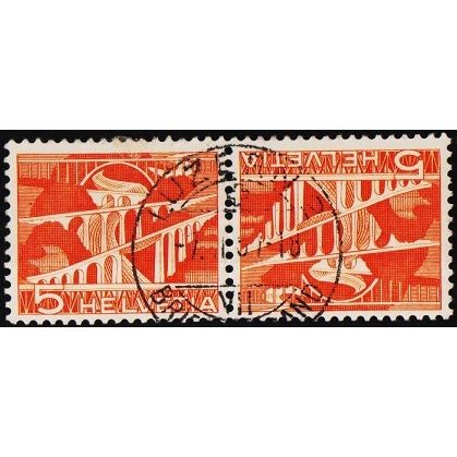 Switzerland. 1949 5c (Pair) S.G.511 Used