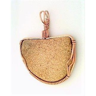Petrified Palm Wood Copper Wire Wrap Gemstone Pendant 28