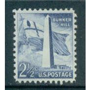 1034 2 1/2c Bunker Hill Fine MNH MA0127