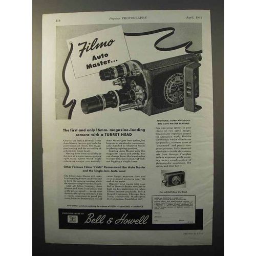 1945 Bell & Howell Filmo Auto Master Movie Camera Ad