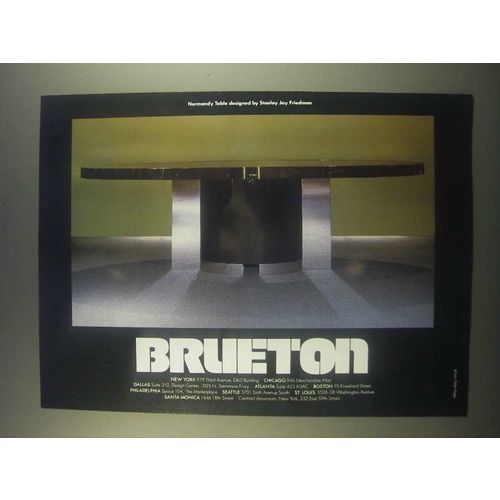 1985 Brueton Normandy Table Ad - Stanley Jay Friedman