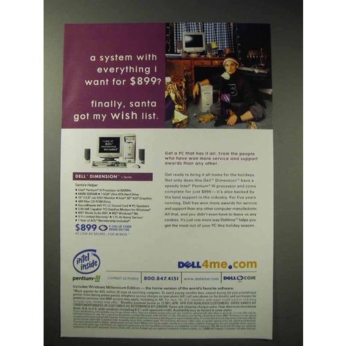 2000 Dell Dimension L Series Computer Ad - Santa Got