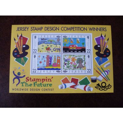 Jersey 2000 Stampin' the future miniature sheet mint stamps SGMS933 designs art