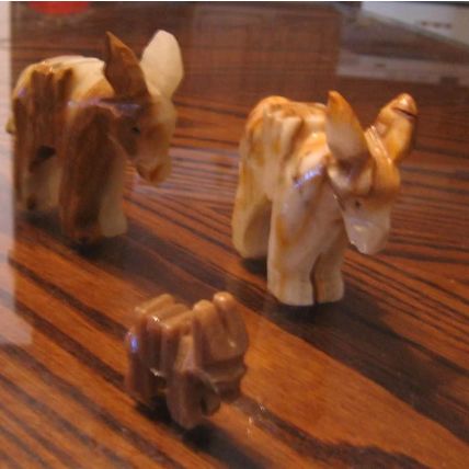 MARBLE ALABASTER STONE HANDCARVED FAMILY BURROS MULES DONKEYS JACKASSES MULES