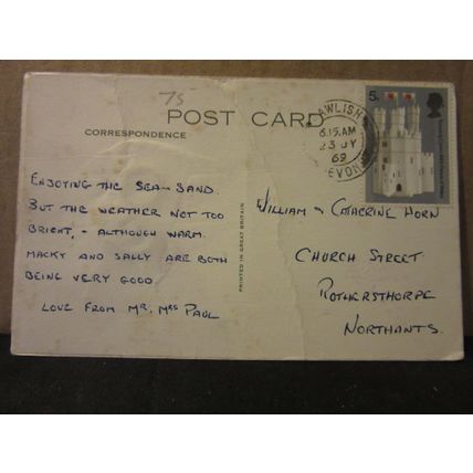 CLOWN used postcard as seen DAWLISH 1969 HAND POSTMARK =
