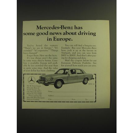 1974 Mercedes-Benz Cars Ad - Mercedes-Benz has some good news about driving