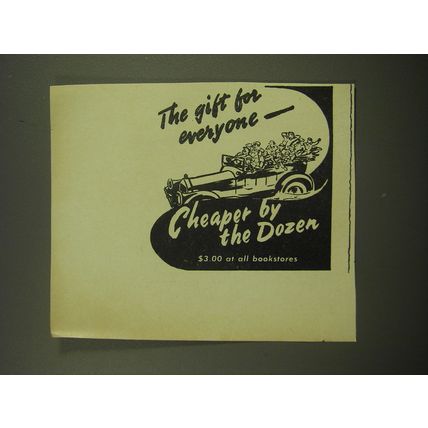 1949 Cheaper by the Dozen Book Ad - The gift for everyone