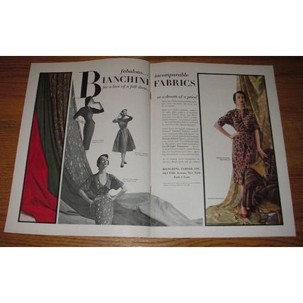 1950 Bianchini Fabrics Advertisement - For a Love of a Fall Dress